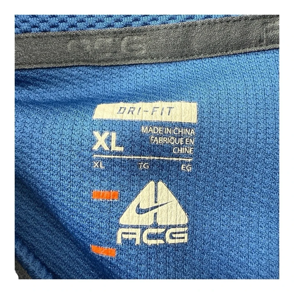 Nike ACG Blue Gray Dri-Fit 1/4 Zip Pullover Long Sleeve Active Sweater Men's  XL